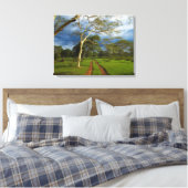 Fever Tree (Acacia Xanthophloea) Door Dirt Track Canvas Afdruk (Insitu (Slaapkamer))