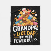 Fewer Rules Funny Grandpa  Fleece Deken (Voorkant)