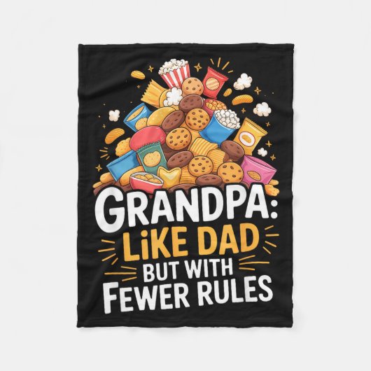 Fewer Rules Funny Grandpa Fleece Deken (Voorkant)