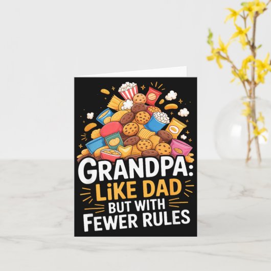Fewer Rules Funny Grandpa  Kaart (Gele Bloem)