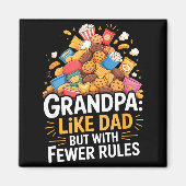 Fewer Rules Funny Grandpa  Magneet (Voorkant)