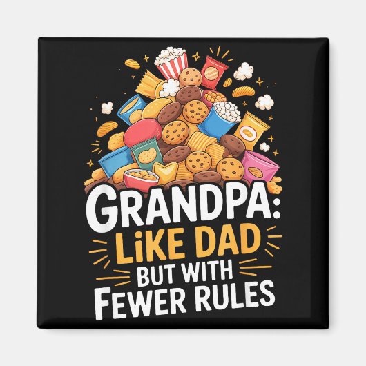 Fewer Rules Funny Grandpa  Magneet (Voorkant)