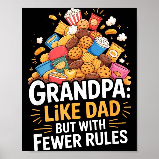 Fewer Rules Funny Grandpa  Poster (Voorkant)