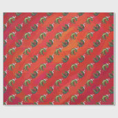 Fextive TRex Dino Pattern on Red Cadeaupapier (Vlak)