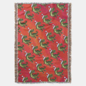 Fextive TRex Dino Pattern on Red Deken (Voorkant Verticaal)