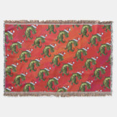 Fextive TRex Dino Pattern on Red Deken (Voorkant)