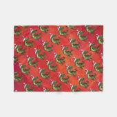 Fextive TRex Dino Pattern on Red Fleece Deken (Voorkant (Horizontaal))