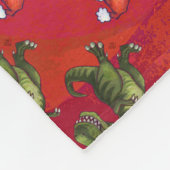 Fextive TRex Dino Pattern on Red Fleece Deken (Hoek)