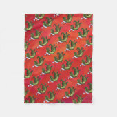 Fextive TRex Dino Pattern on Red Fleece Deken (Voorkant)