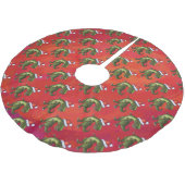 Fextive TRex Dino Pattern on Red Kerstboom Rok (Gekanteld)