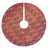 Fextive TRex Dino Pattern on Red Kerstboom Rok (Voorkant)