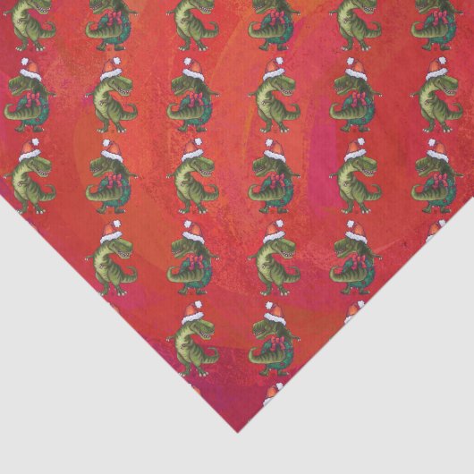 Fextive TRex Dino Pattern on Red Tissuepapier (Detail)