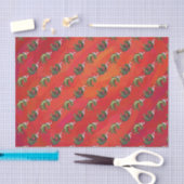 Fextive TRex Dino Pattern on Red Tissuepapier (Craft)
