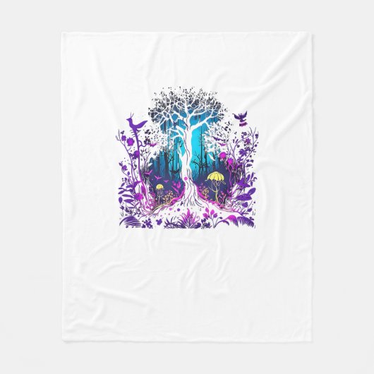 Fey Gothic Emo Goblincore Aesthetic  Forest Graphi Fleece Deken (Voorkant)