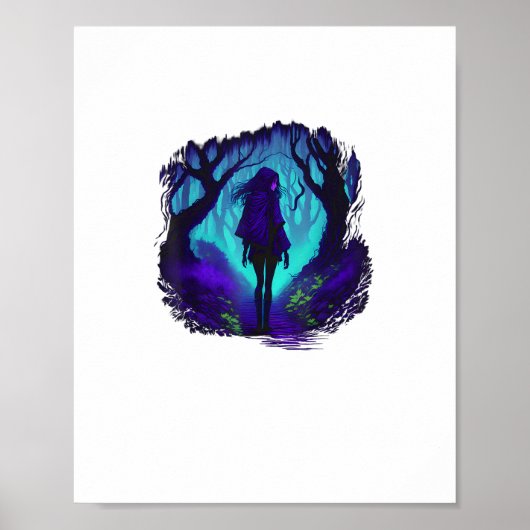 Fey Gothic Emo Goblincore Aesthetic  Forest Graphi Poster (Voorkant)