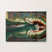 Fey vrouw met vloeiend rood haar en groene ogen Dr Legpuzzel (Horizontaal)