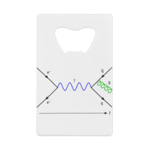 Feynmann-diagram_Gluonstraling Creditkaart Flessenopener