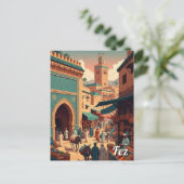Fez Marokko Reizen Briefkaart (Staand voorkant)