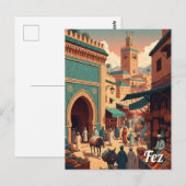 Fez Marokko Reizen Briefkaart (Voorkant / Achterkant)
