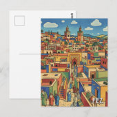 Fez Marokko Reizen Briefkaart (Voorkant / Achterkant)