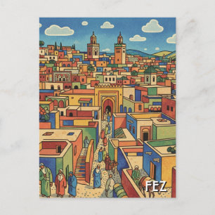 Fez Marokko Reizen Briefkaart