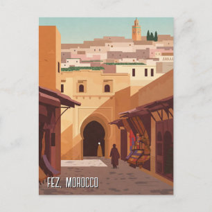 Fez Marokko Reizen Briefkaart