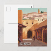Fez Marokko Reizen Briefkaart (Voorkant / Achterkant)