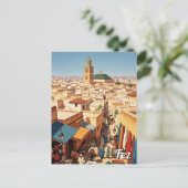 Fez Marokko Reizen Briefkaart (Staand voorkant)