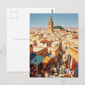 Fez Marokko Reizen Briefkaart (Voorkant / Achterkant)