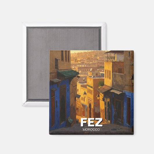 Fez Marokko Reizen Magneet (Voorkant / Achterkant)