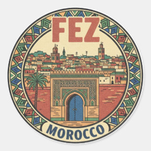 Fez Marokko Reizen Ronde Sticker