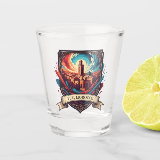 Fez Marokko Reizen Shot Glas (Voorkant)