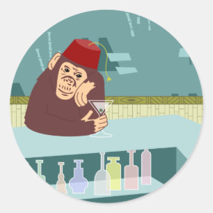 Fez Monkey Martini Bar Ronde Sticker