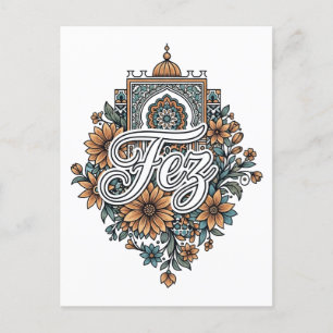 Fez Morocco Floral Feestdagenkaart
