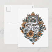 Fez Morocco Floral Feestdagenkaart (Voorkant / Achterkant)