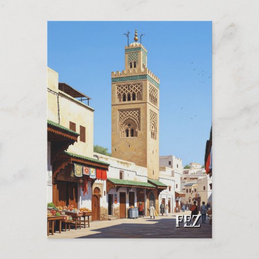 Fez Morocco Travel Briefkaart (Voorkant)