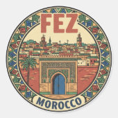 Fez Morocco Travel Ronde Sticker (Voorkant)