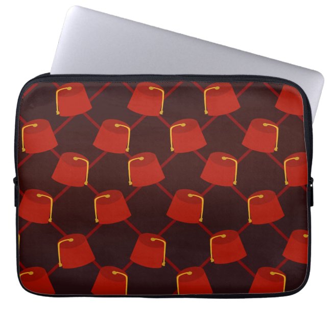 Fez Pattern Laptop Sleeve (Voorkant)