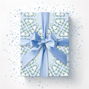 Fez Starburst Trellis in Leisteen en Groen Cadeaupapier