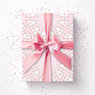 Fez Starburst Trellis in Roze en Groen Cadeaupapier