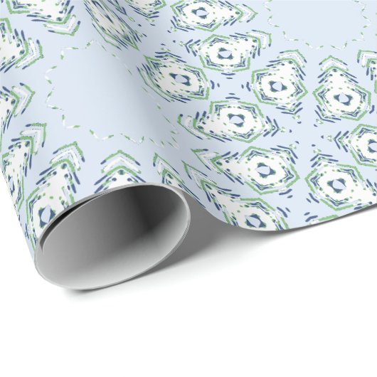 Fez Starburst Trellis in Slate and Green Cadeaupapier (Rol Hoek)