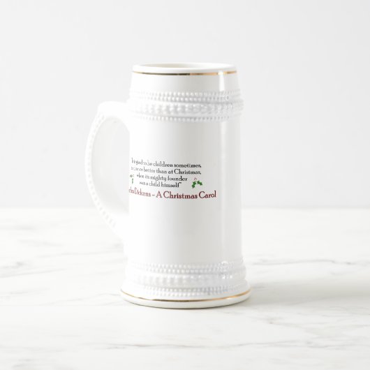 Fezziwig-Dickens en Kerststein Bierpul (Voorkant links)