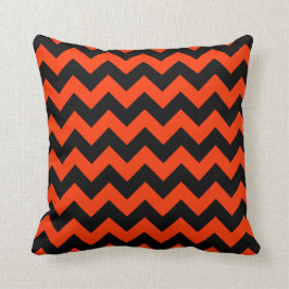 FF3300 Oranje zigzagstripes Kussen