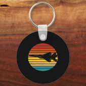 FF-15 Eagle Retro Ondergaande Zon Sticker Sleutelhanger (Voorkant)
