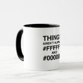 #FFFFFF en #000000 Mok (Voorkant links)