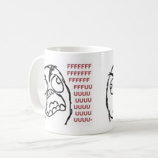 FFFFFFFFFUUUUUUUUUUU Rage mok (Voorkant links)