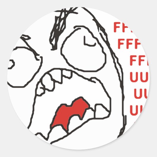 FFFFFFFUUUUUUU - Woede! Ronde Sticker (Voorkant)