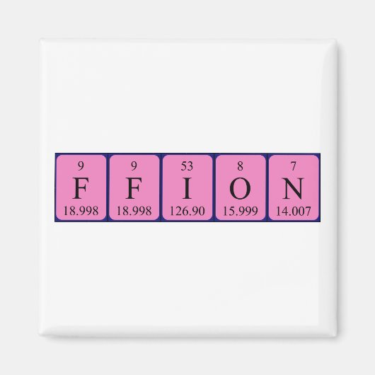 Ffion periodieke lijstnaam magnet (Voorkant)