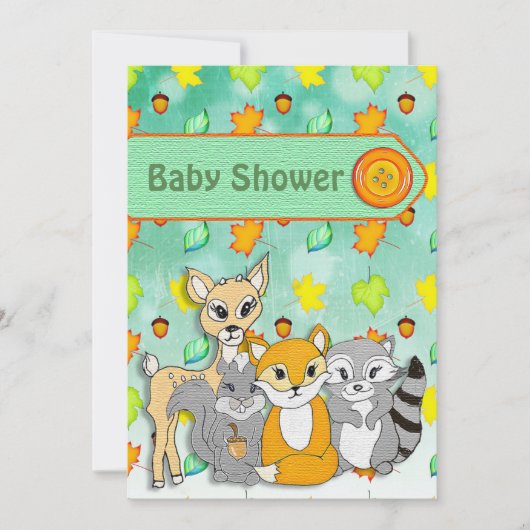FForest Animals Baby Shower-uitvindingen Kaart (Voorkant)