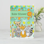 FForest Animals Baby Shower-uitvindingen Kaart (Staand voorkant)